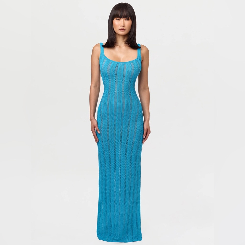 Naked Wardrobe Knit Open Back Maxi Dress